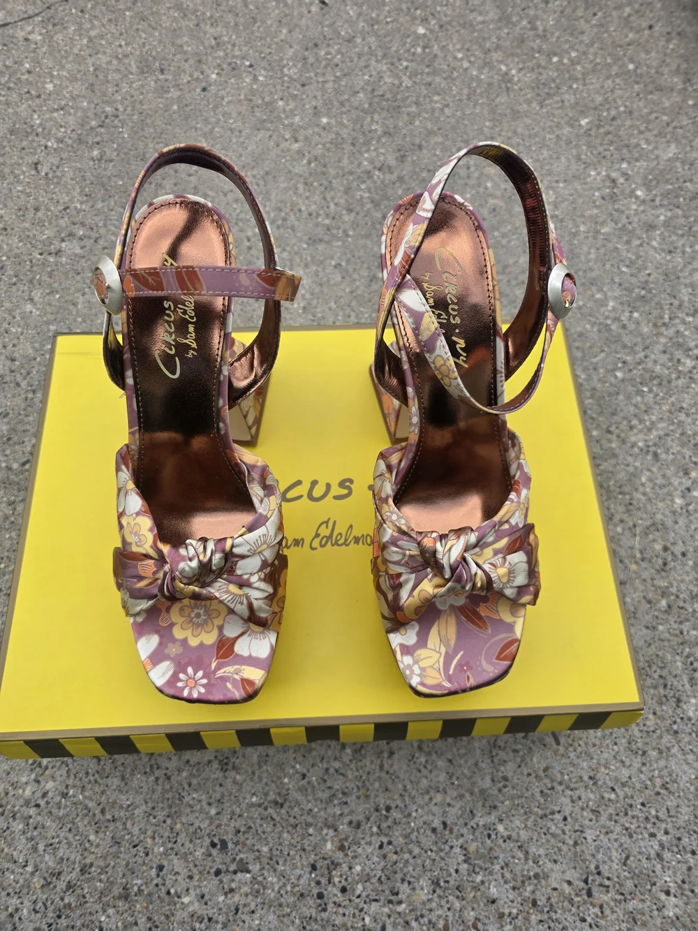 Circus by Sam Edelman Floral Block-Heel Sandals in Mauve Women 9